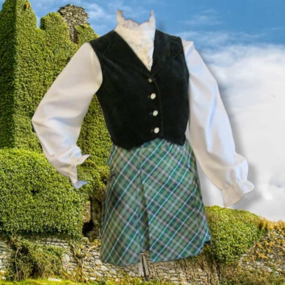 Vintage Green Plaid Hot Pants/ Skort